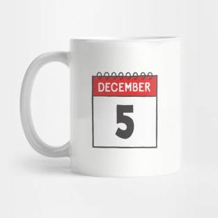 December 5th Daily Calendar Page Illustration Mug